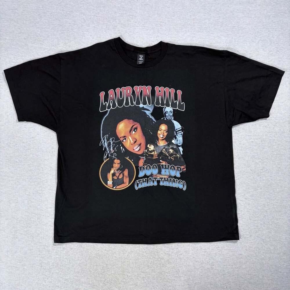 Hanes Lauryn Hill Doo Wop Size 3XL Black Graphic T-Shirt